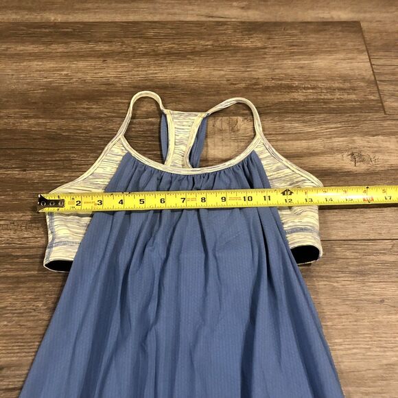 Lululemon Athletica Tank Top 6 Blue W/ Sports Bra Racerback Loose Fit Scoop Neck - Picture 8 of 14